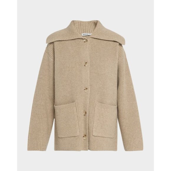 SIMKHAI Hollie Cardigan in Oat X-Small New Womens Knit Wool Sweater - Picture 11 of 16